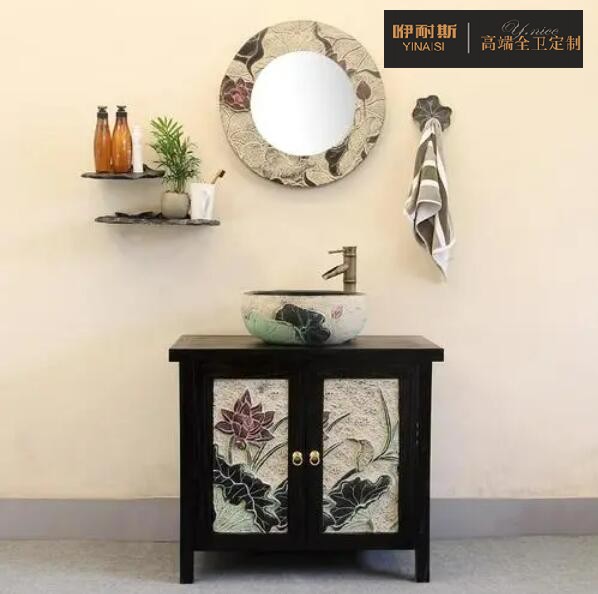 仿古中式复古洗脸盘 创意古典洗漱洗手台盆柜 卫生间浴室柜组合 仿古中式复古洗脸盘 创意古典洗漱洗手台盆柜 卫生间浴室柜组合